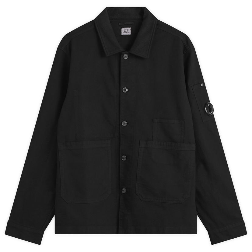 Bunda C.P. Company Double Satin Lens Overshirt Čierna | 19CMOS286A-110471G-999