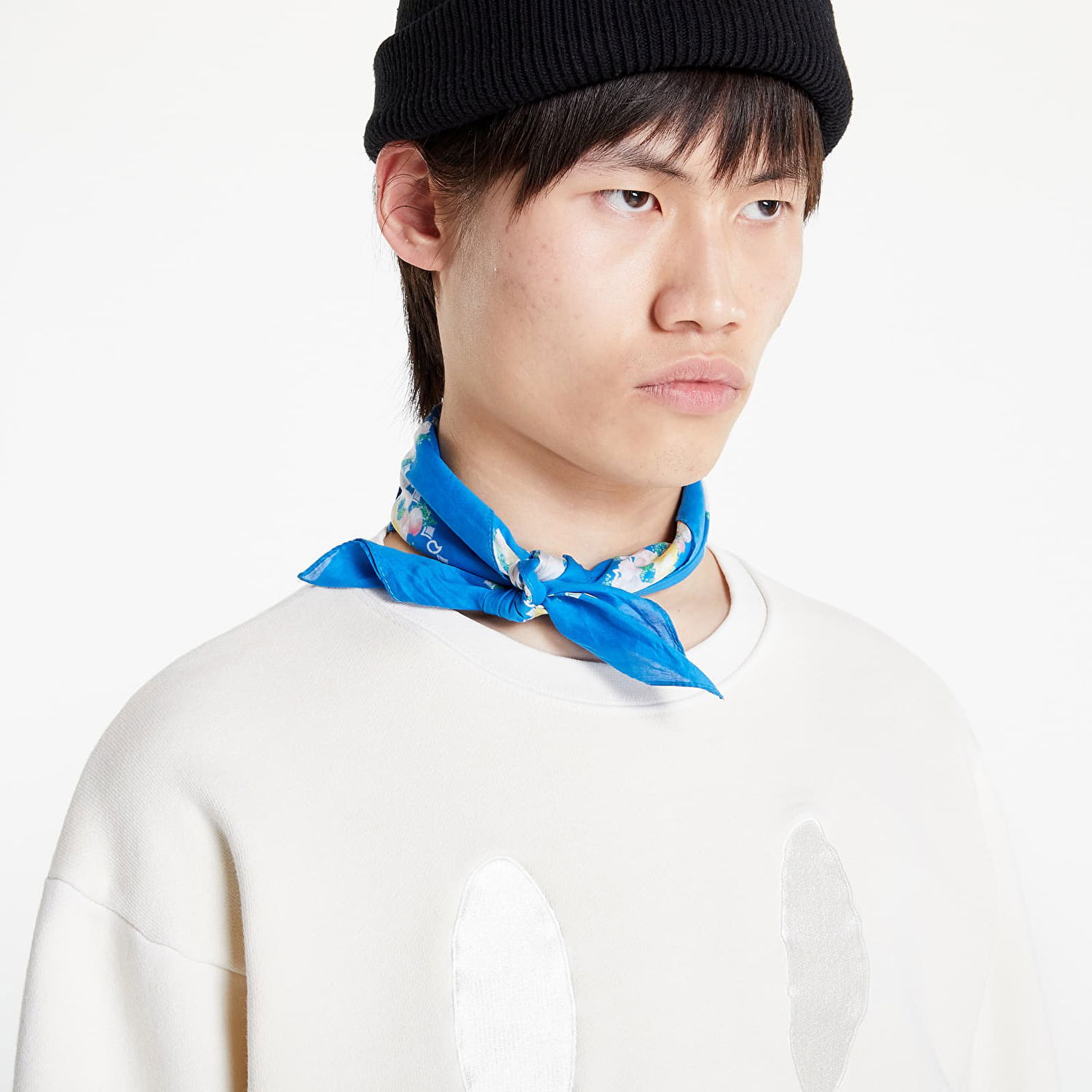 Mikina MARKET Smiley Oversized Crewneck Sweatshirt Biela | 396000834 1228, 0