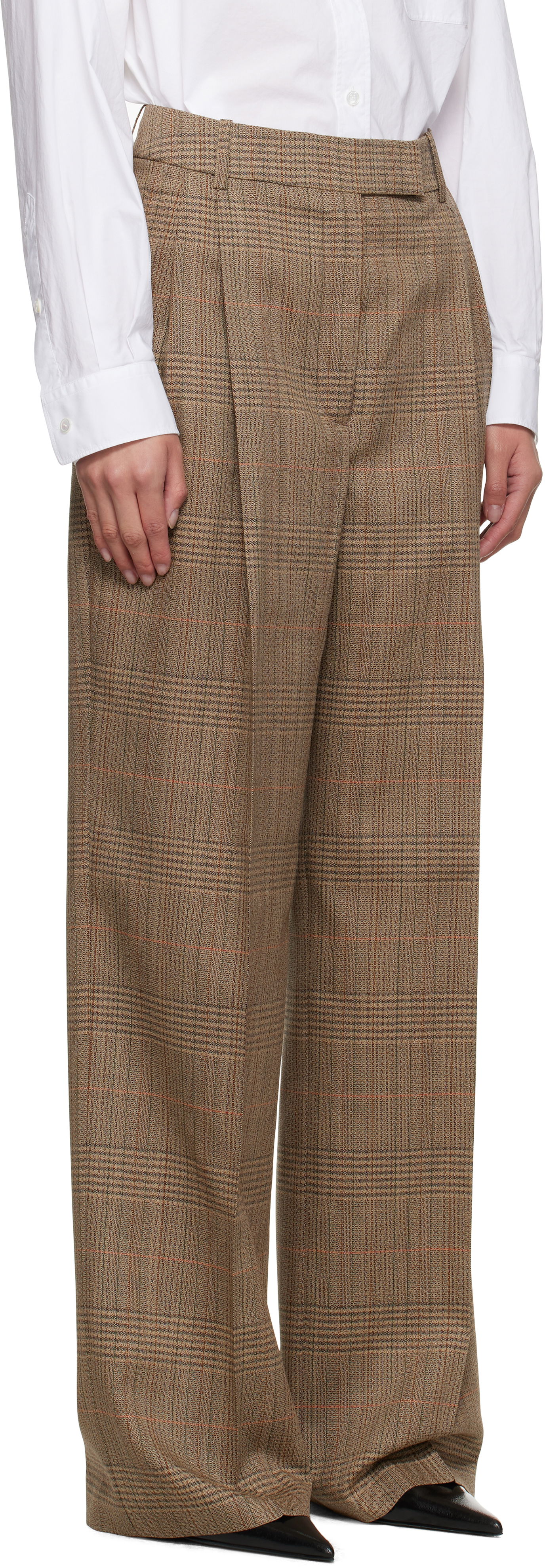 Nohavice Róhe Róhe Mid-Waist Tailored Trousers Hnedá | 416-30-080, 1