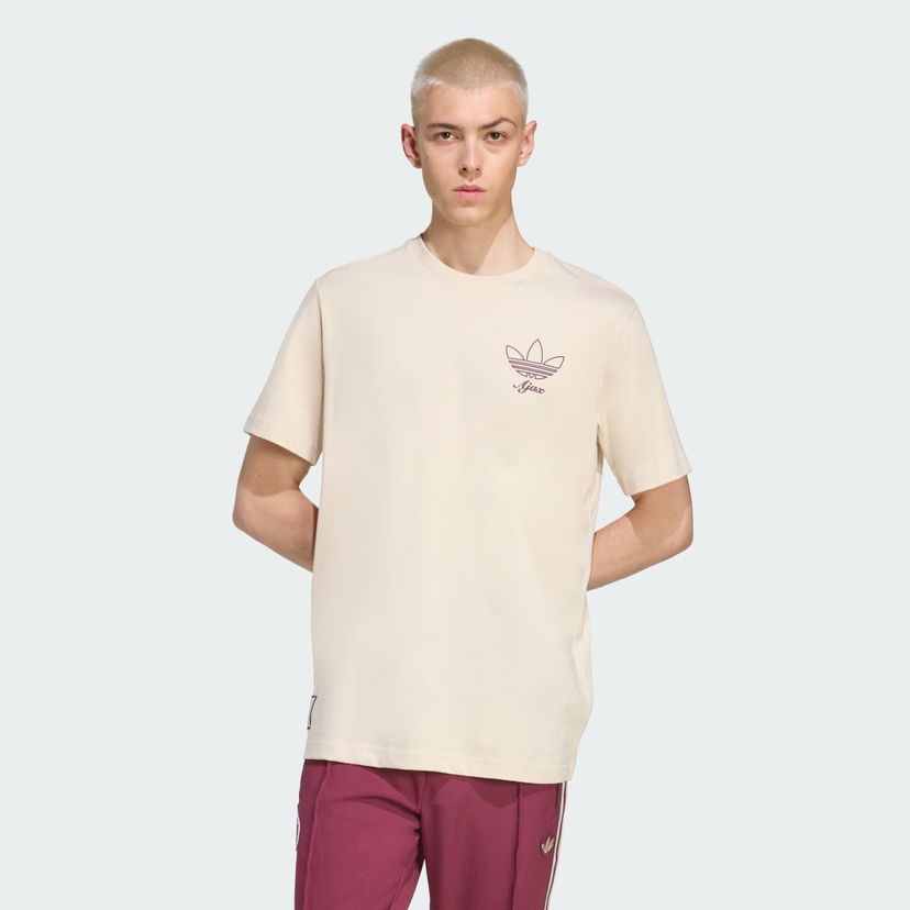 Tričko adidas Performance Ajax Amsterdam Terrace Icons T-Shirt Béžová | JM7353