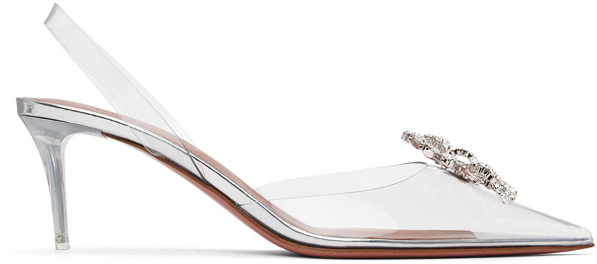 Tenisky a topánky Amina Muaddi Rosie Glass Slingback Pumps Biela | ROSIE GLASS SLING 60 CL PVC, 0