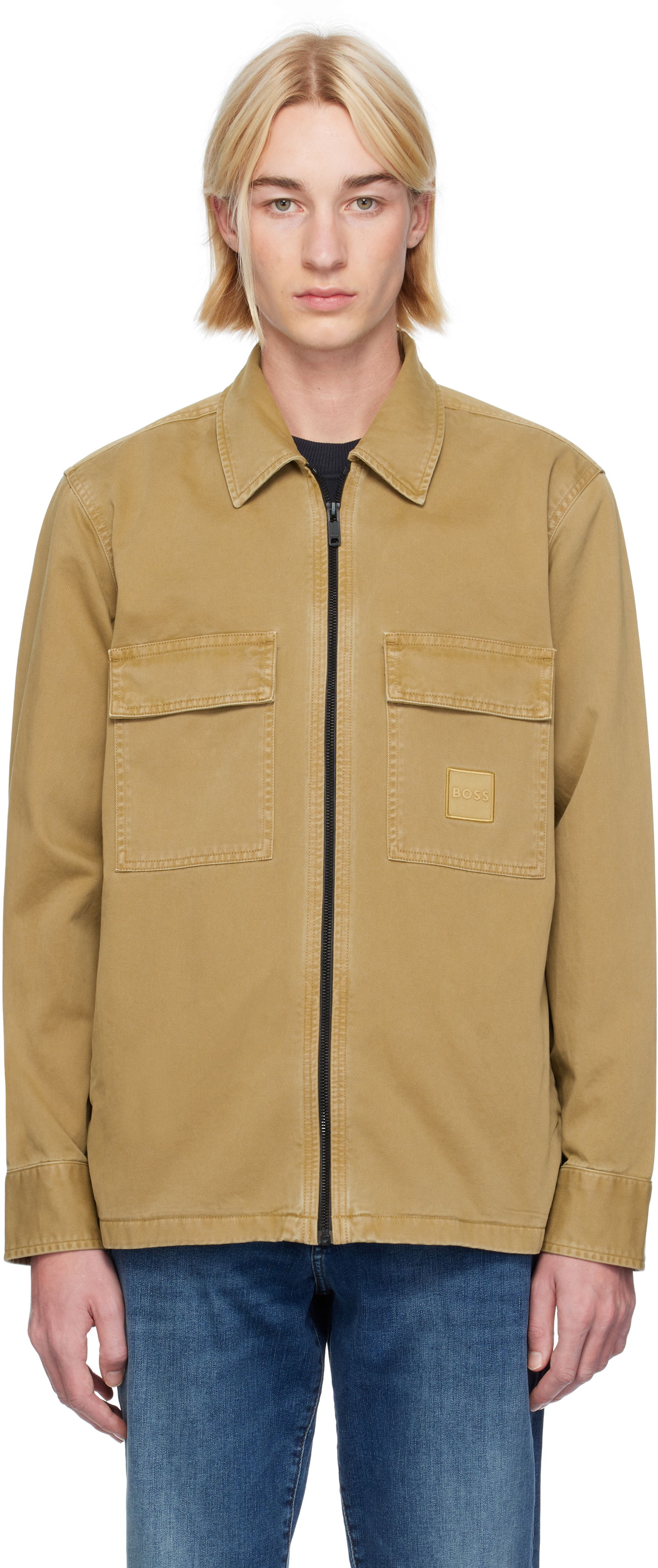 Košeľa BOSS Flap Pocket Overshirt Béžová | 50530853, 0