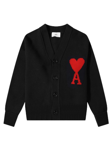 Sveter AMI Large A Heart Cardigan Čierna | BFUKC002-018-009
