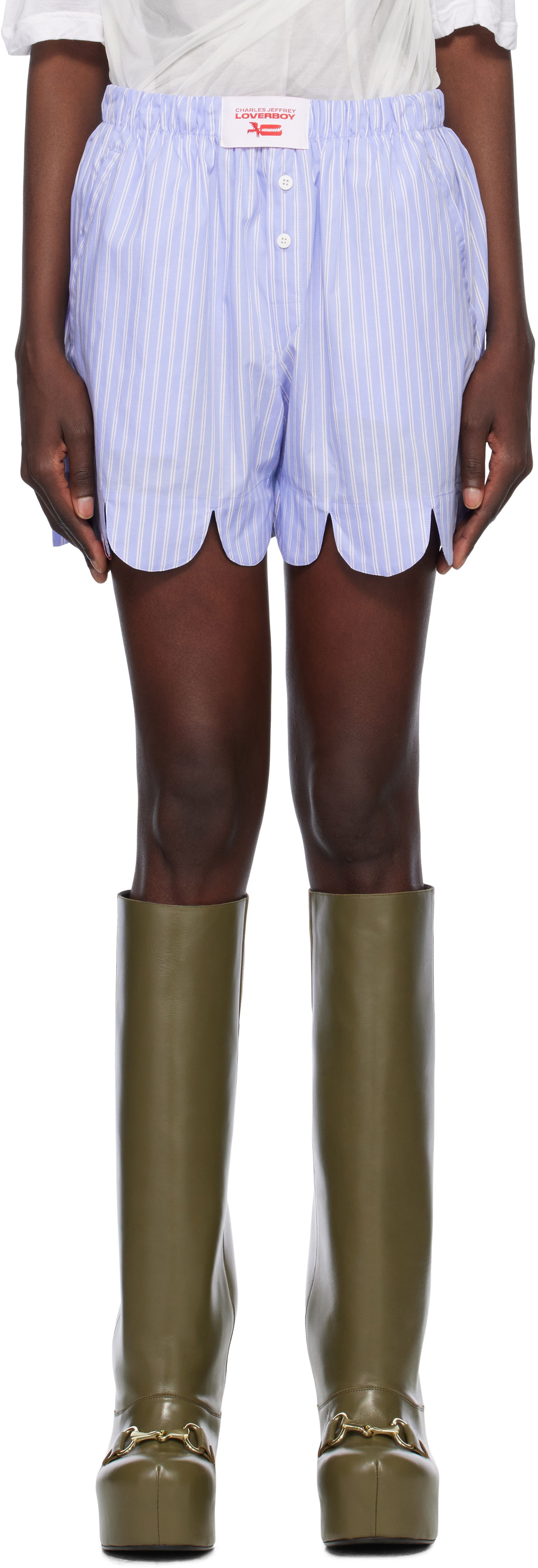 Boxerky Charles Jeffrey Loverboy Charles Jeffrey LOVERBOY Scalloped Boxer Shorts Modrá | 54030402, 0