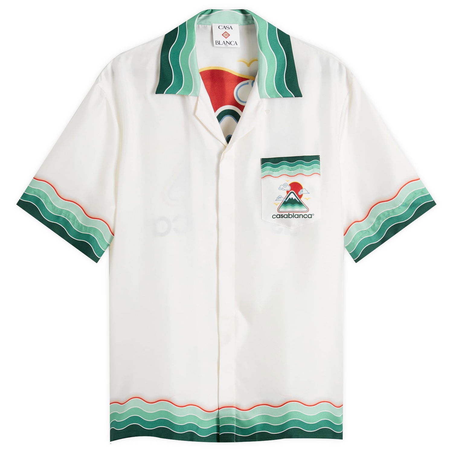 Košeľa Casablanca Casablanca Montagne Cuban Collar Silk Twill Shirt, Large Biela | MPF25-SH-003-05, 1