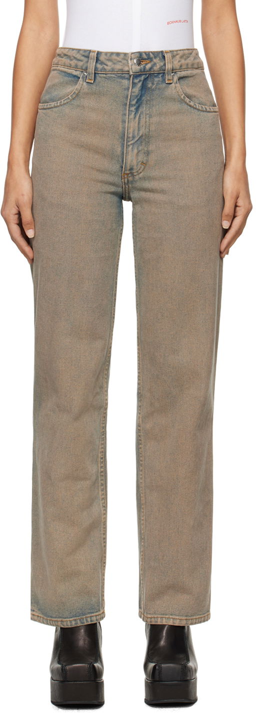 Džínsy Eckhaus Latta Wide Leg Jeans Modrá | 334-EL-PF24-S -, 0