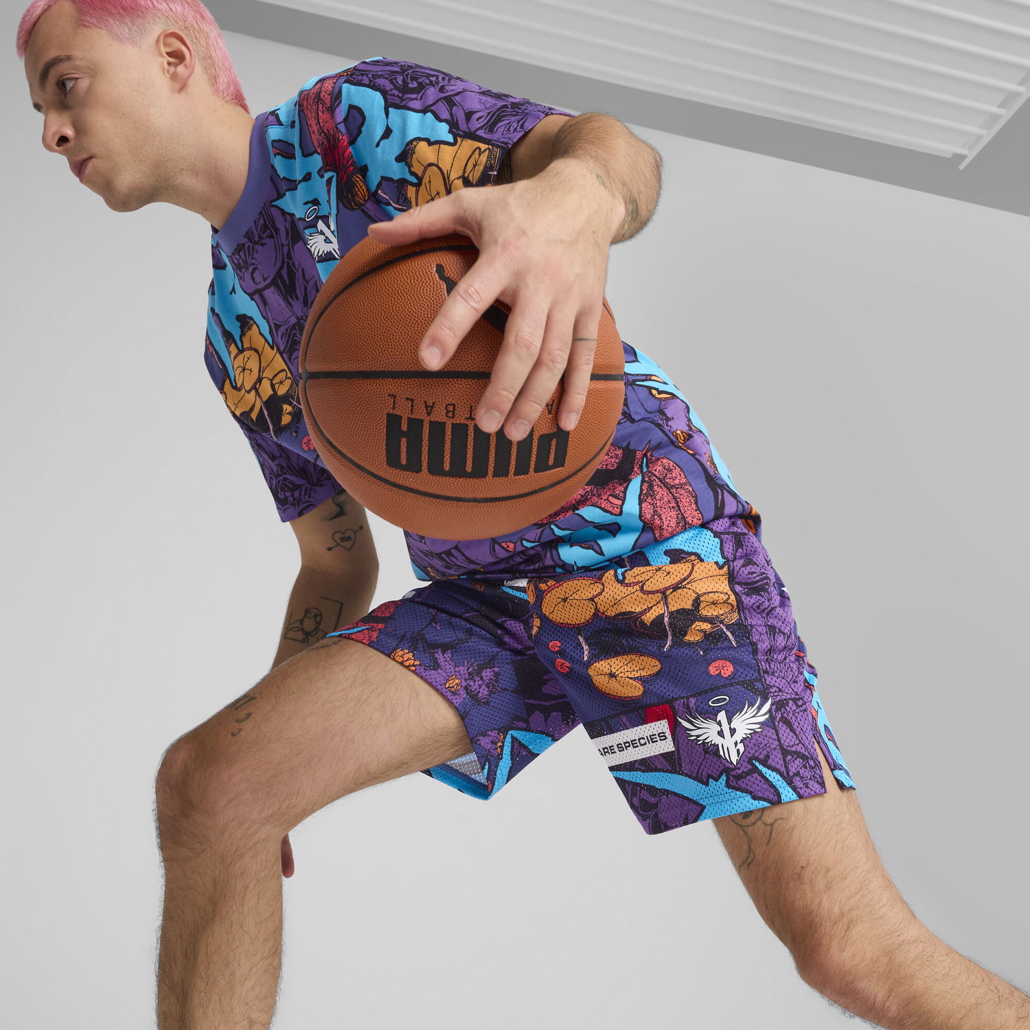 Šortky Puma Melo Phoenix Basketball Shorts Fialová | 630689_01, 1