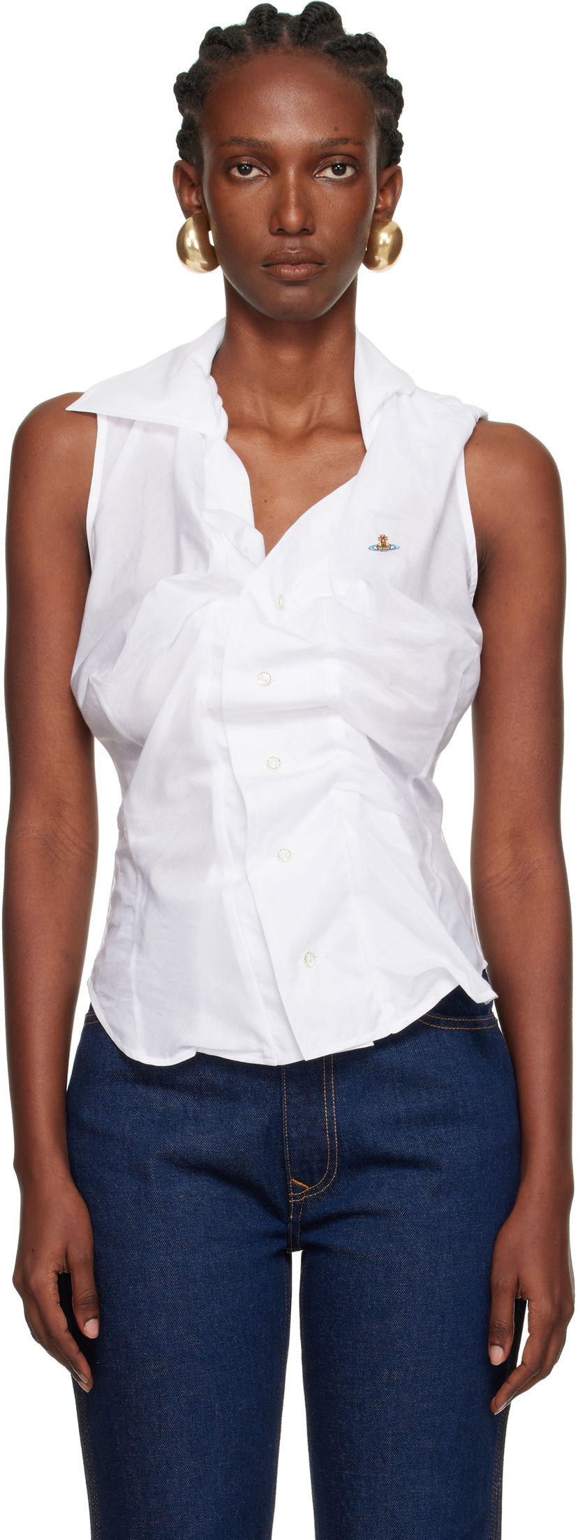 Košeľa Vivienne Westwood Vivienne Westwood Drunken Sleeveless Shirt Biela | 15010067-W012U-