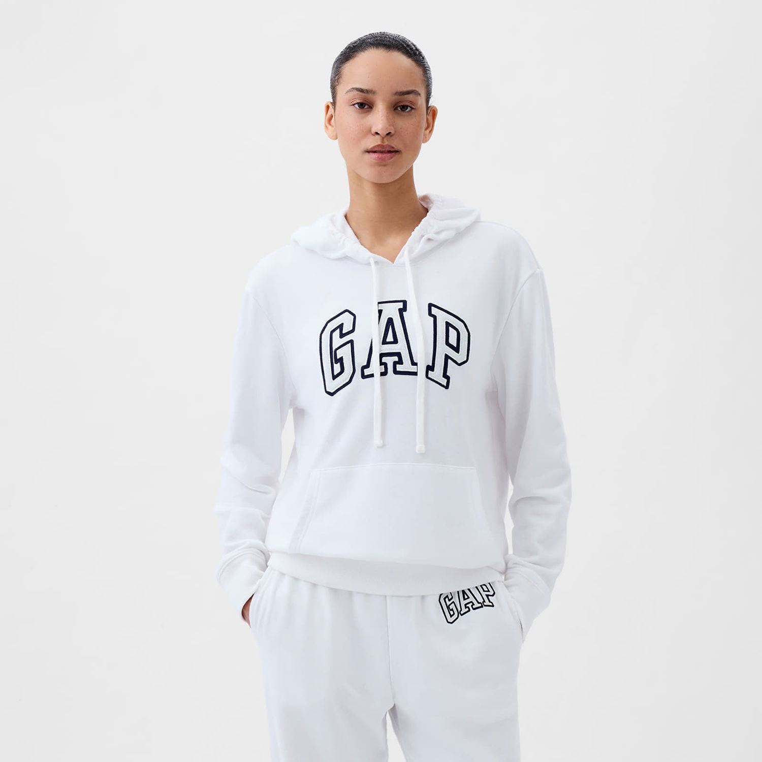 Mikina GAP Pullover Logo Hoodie Optic White V6 Biela | 870537-01, 0