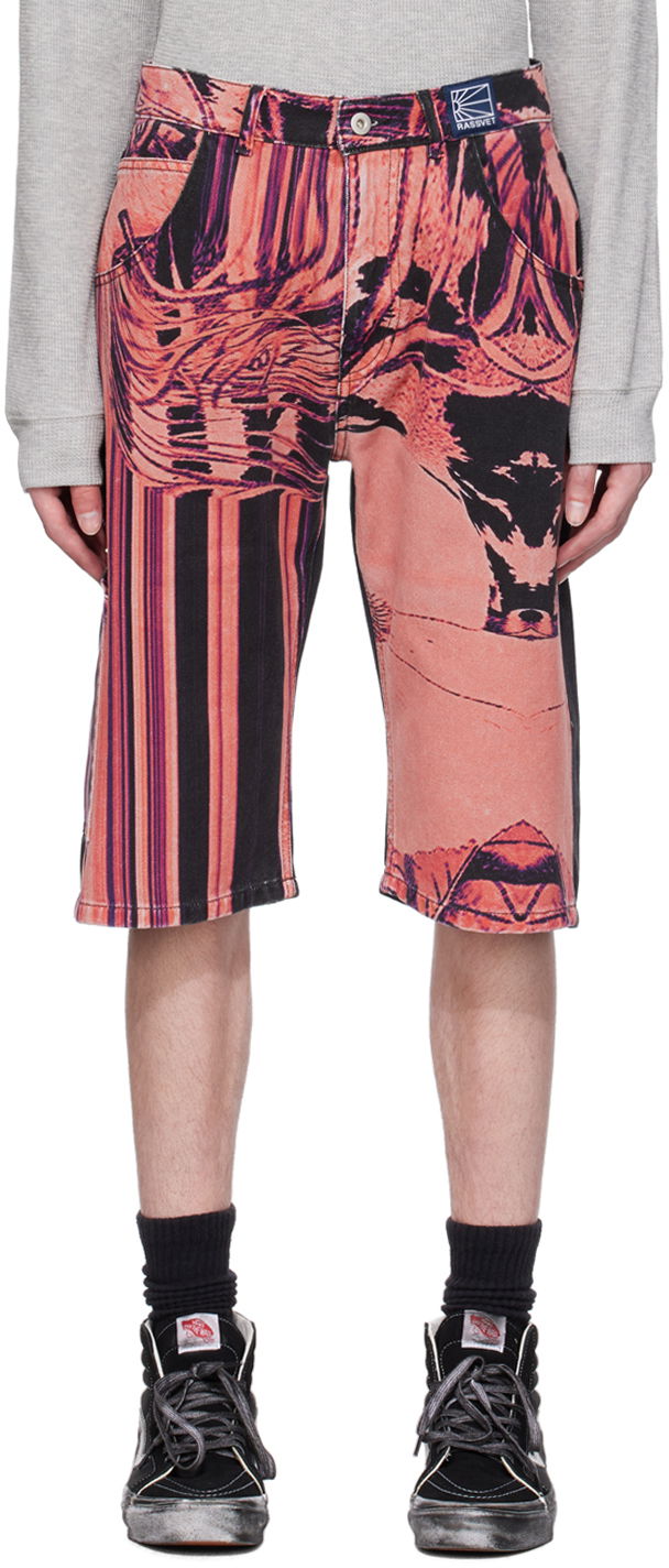 Šortky PACCBET Rassvet Printed Denim Shorts Rôznofarebný | PACC12P003, 0