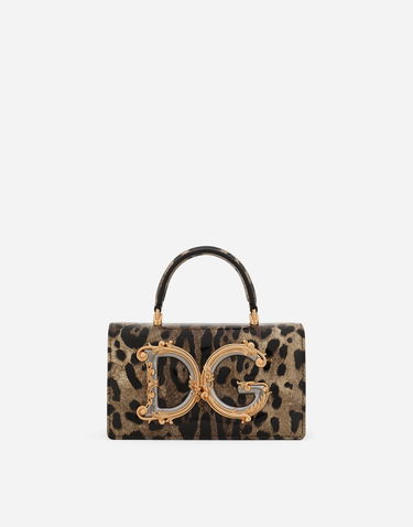 Kabelka Dolce & Gabbana Dolce & Gabbana DG Girls Mini Leopard Print Leather Bag Hnedá | BI3278AM568HA93M, 0