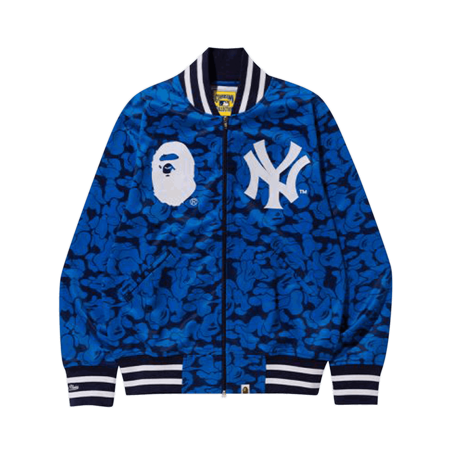 Bunda BAPE x Mitchell & Ness Yankees Jacket Modrá | 0039 1FW180308XM&N BLUE, 0