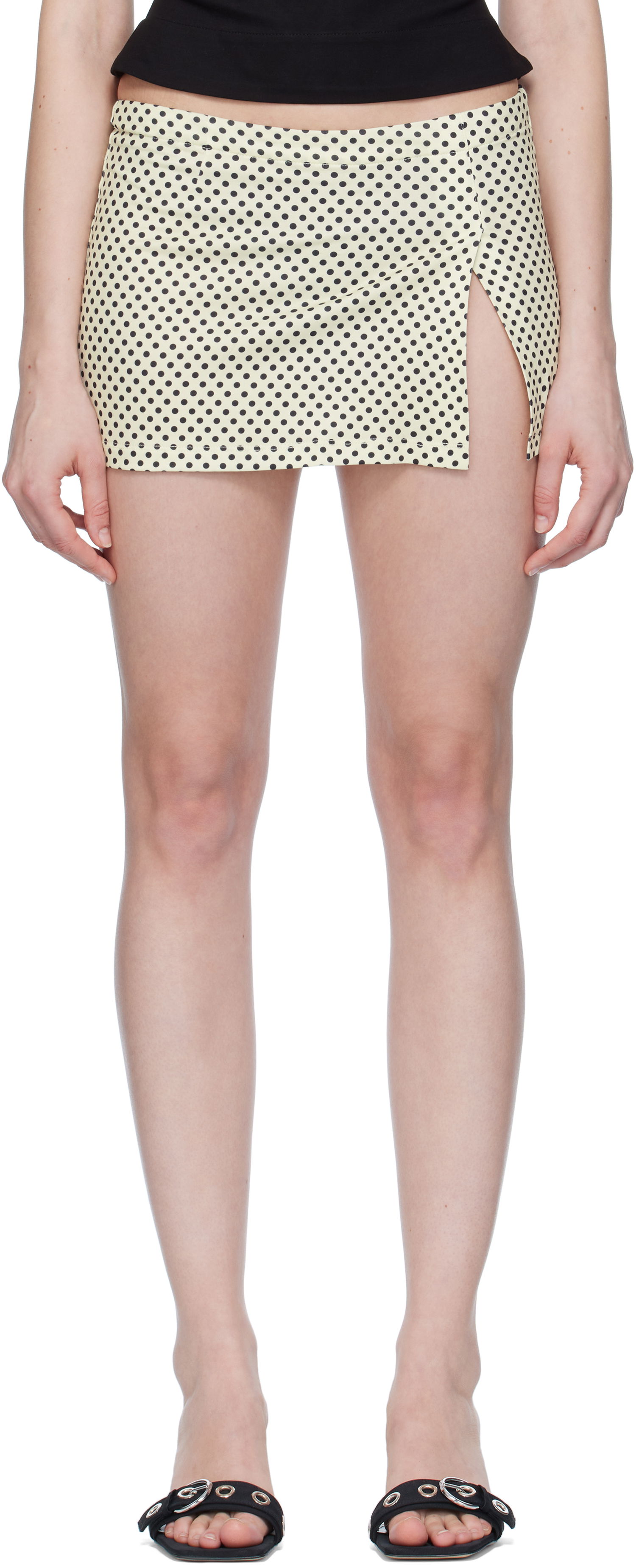 Sukňa Miaou Miaou Micro Miniskirt with Polka Dots Žltá | 4012VISBNP, 0