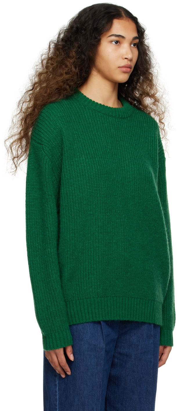 Sveter YMC Undertones Rib-Knit Crewneck Sweater Zelené | P8TMJ, 1