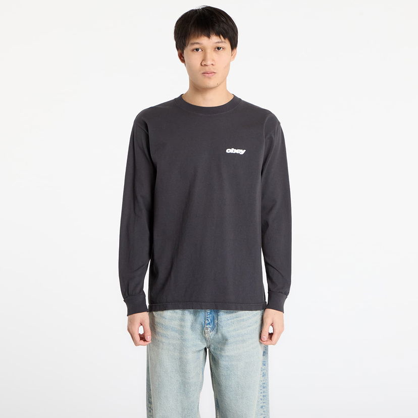 Tričko OBEY Star Long Sleeved T-Shirt Čierna | 168004242-PTB