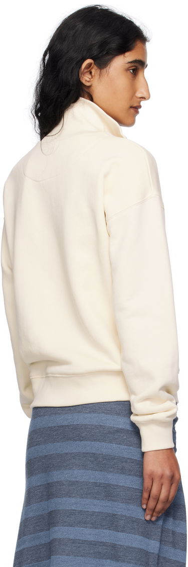Mikina MAISON KITSUNÉ Maison Kitsuné Double Fox Head Half Zip Sweatshirt Béžová | OW211CFKM0321, 2