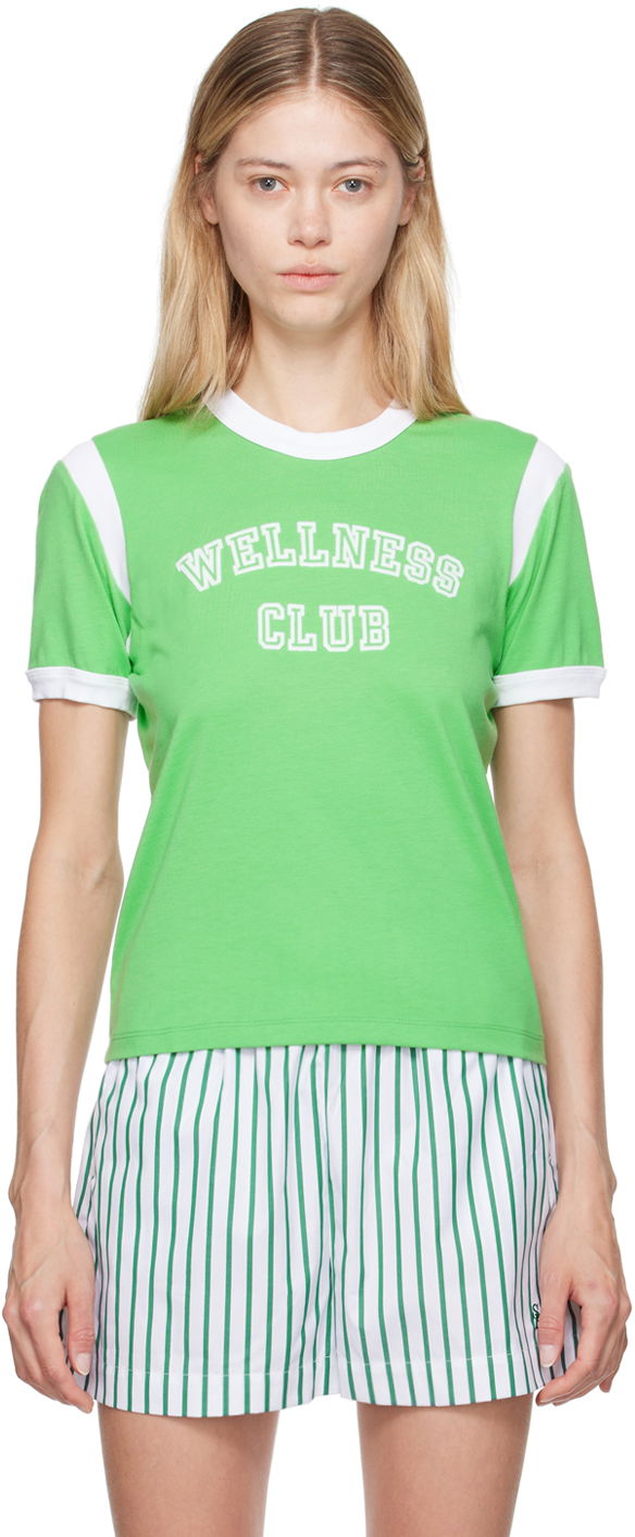 Tričko Sporty & Rich 'Wellness Club' Print T-shirt Zelené | TO048S408WV, 0