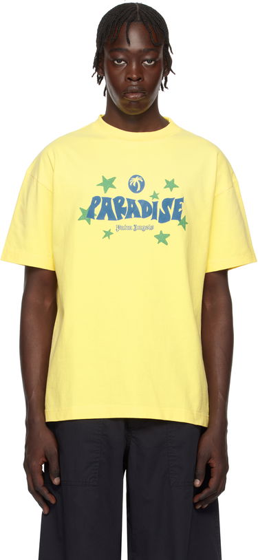 Tričko Palm Angels Paradise Palm Graphic T-Shirt Žltá | PMAA001S25JER0011845, 0