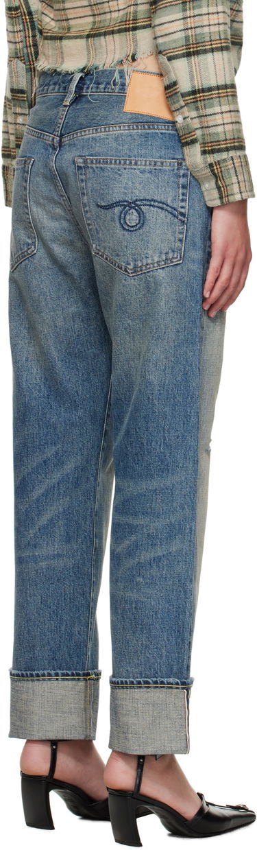 Džínsy R13 R13 Cuffed Boyfriend Jeans Modrá | R13WD196-D324C, 2