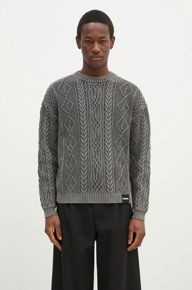 Sveter Neighborhood NEIGHBORHOOD Cable Knit Sweater Šedá | 24213NH.KNM01, 0