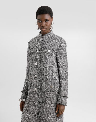 Kabáty Dolce & Gabbana Dolce & Gabbana Single-Breasted Raschel Tweed Coat Rôznofarebný | F0W2PTFMMH7S8030, 3