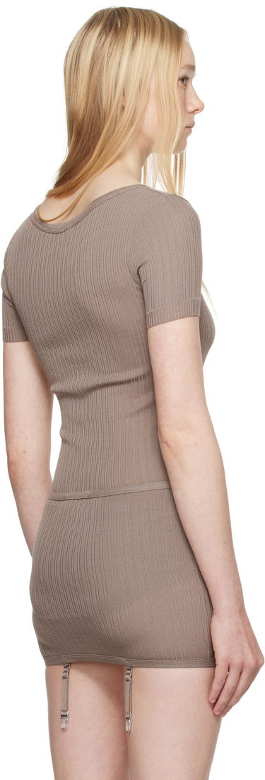 Body LEMAIRE Lemaire Buttoned Rib Knit Bodysuit Béžová | TO1324 LK1017, 2