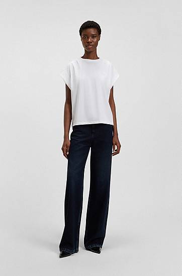 Tričko BOSS Relaxed-fit T-shirt in cotton jersey with handwritten logo Biela | 50547799, 1