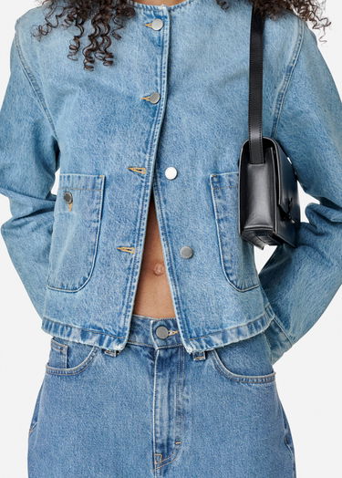 Bunda AXEL ARIGATO Collarless Denim Jacket Modrá | A3051001, 7