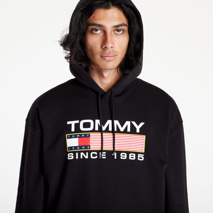 Mikina Tommy Hilfiger JEANS Reg Athletic Log Hoodie Čierna | DM0DM15009 BDS, 1
