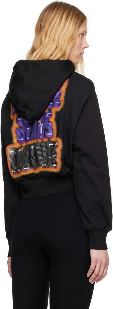 Mikina Versace Versace Jeans Couture Savage Print Cropped Hoodie Čierna | E78HAIC04_ECF00C, 2