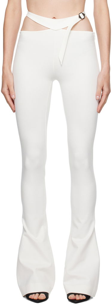 Nohavice The Attico Attico Pin-Buckle Flare Pants Biela | 241WCP166 RY02, 0