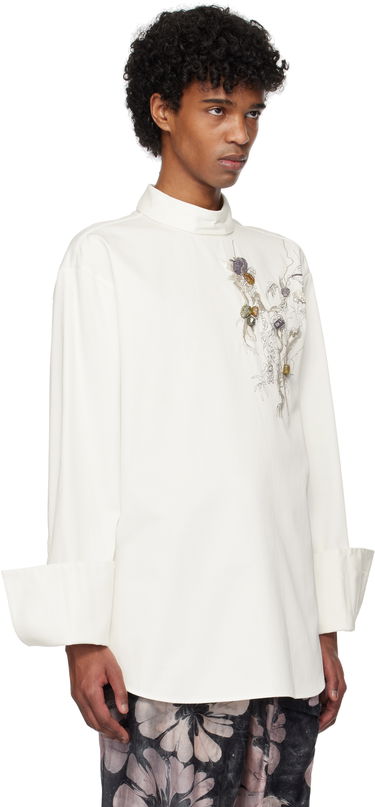 Košeľa Dries Van Noten Dries Van Noten Beaded Appliqué Shirt Biela | 251-020754-1473, 1