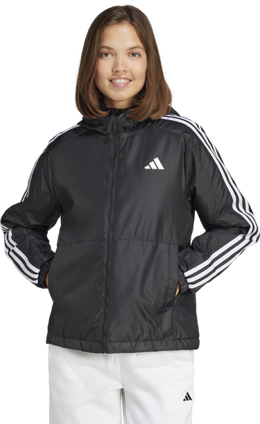 Bunda adidas Originals Essentials 3-Stripes Hooded Jacket Čierna | jd1025, 1