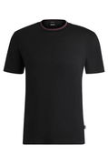 Slim Fit Mercerized Cotton Tee with Collar Stripe