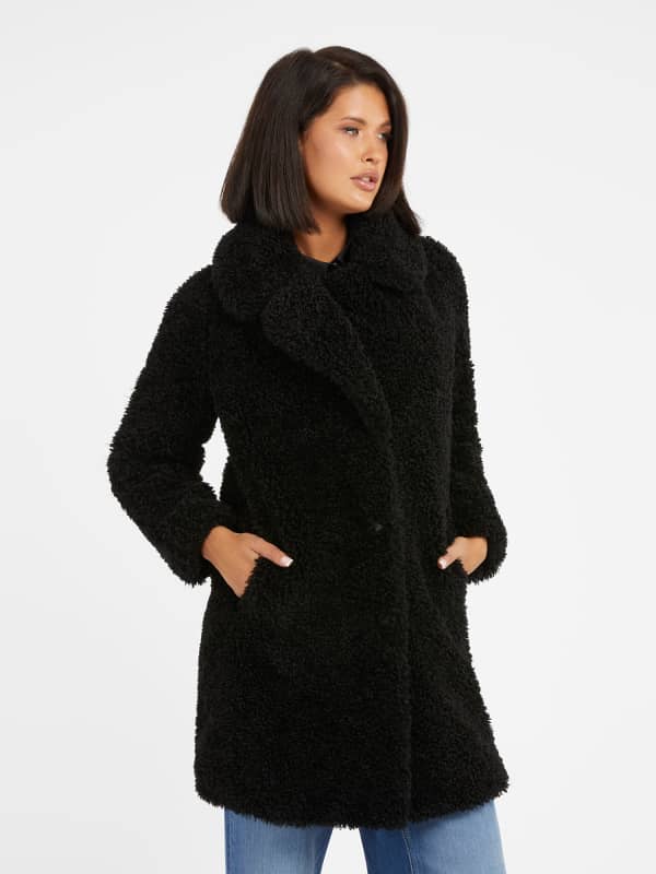 Kabáty GUESS Faux Fur Čierna | W3BL58WEYQ0, 0