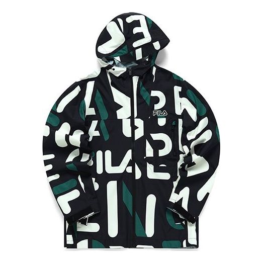 Vetrovka FILA FILA Full Print Casual Hooded Jacket Čierna | F11M219707F-ZA, 0