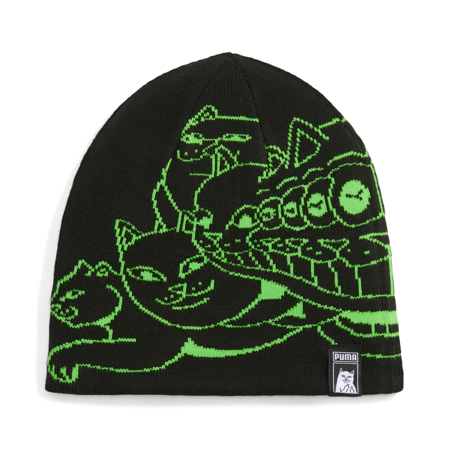 Kulicha Puma PUMA x RIPNDIP Knitted Beanie with Graphic Print Čierna | 026596_01, 0