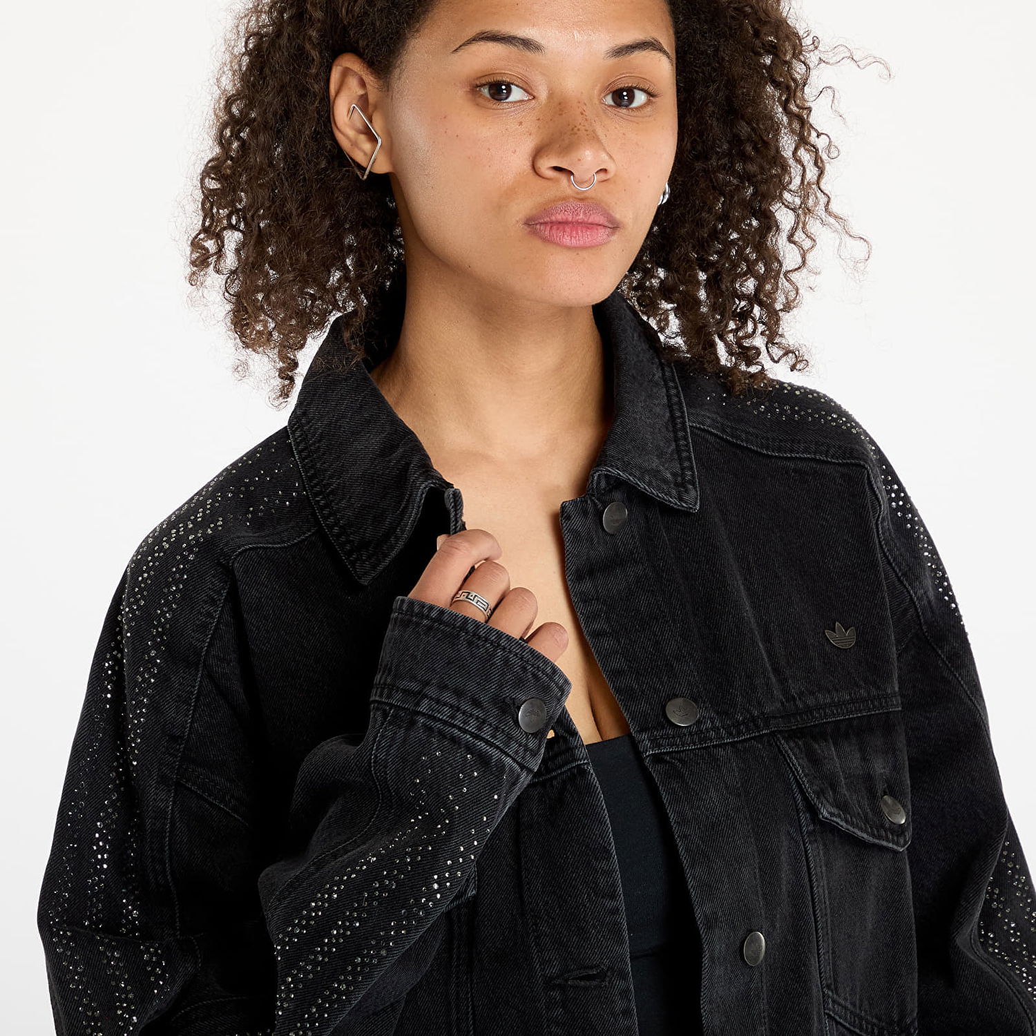 Bunda adidas Originals Atlanta Denim Jacket Black Čierna | IW3103, 1