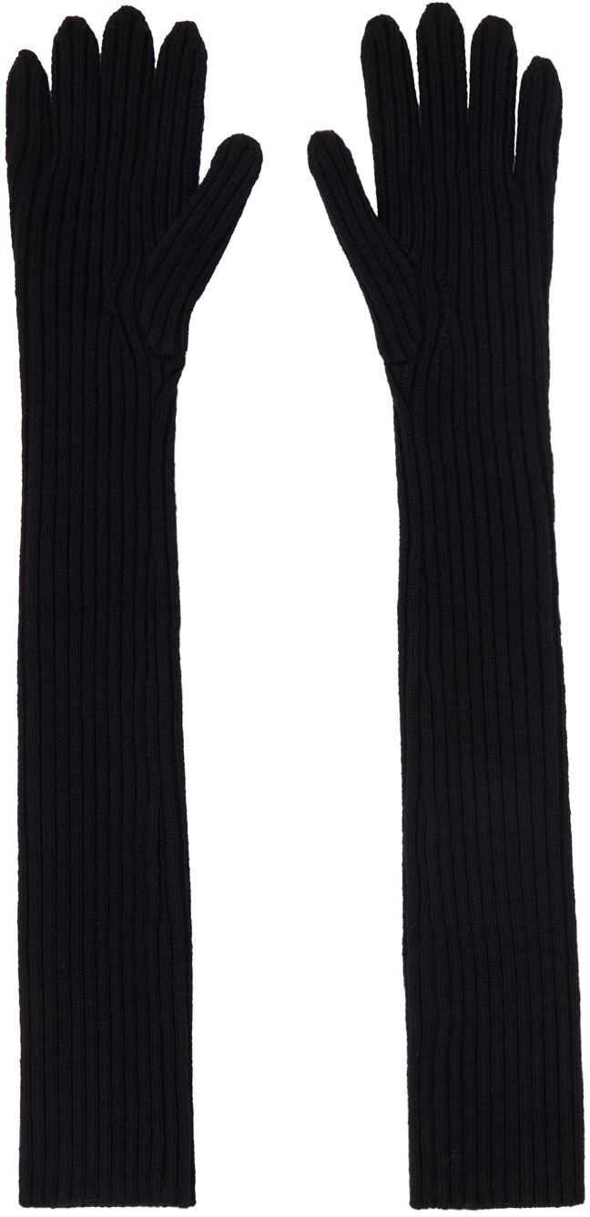 Rukavice Dries Van Noten Black Long Gloves Čierna | 242-021236-9706