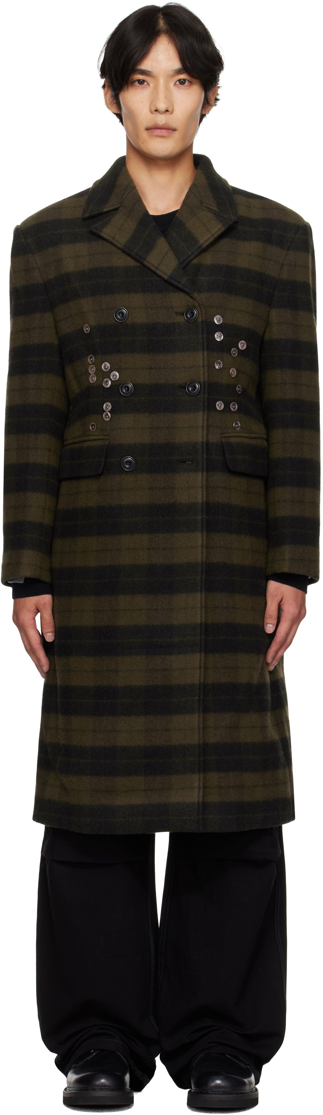 Kabáty Andersson Bell Andersson Bell Lacie Check Button Coat Zelené | awa726w, 0