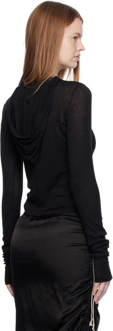 Mikina Rick Owens Rick Owens Concordians Cropped Rib Long Sleeve Hoodie Čierna | RP02E4210 MR, 2