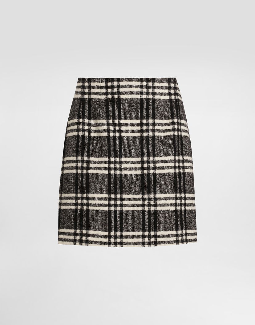 Sukňa Dolce & Gabbana Dolce & Gabbana Wool Blend Check Mini Skirt Rôznofarebný | F4C6XTFQZAKS8100