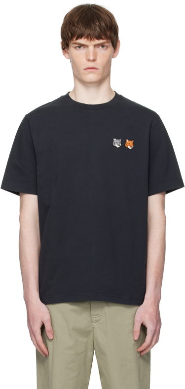 Tričko MAISON KITSUNÉ Maison Kitsuné Double Fox Head Comfort T-Shirt Čierna | OM011CFKJ0118, 0