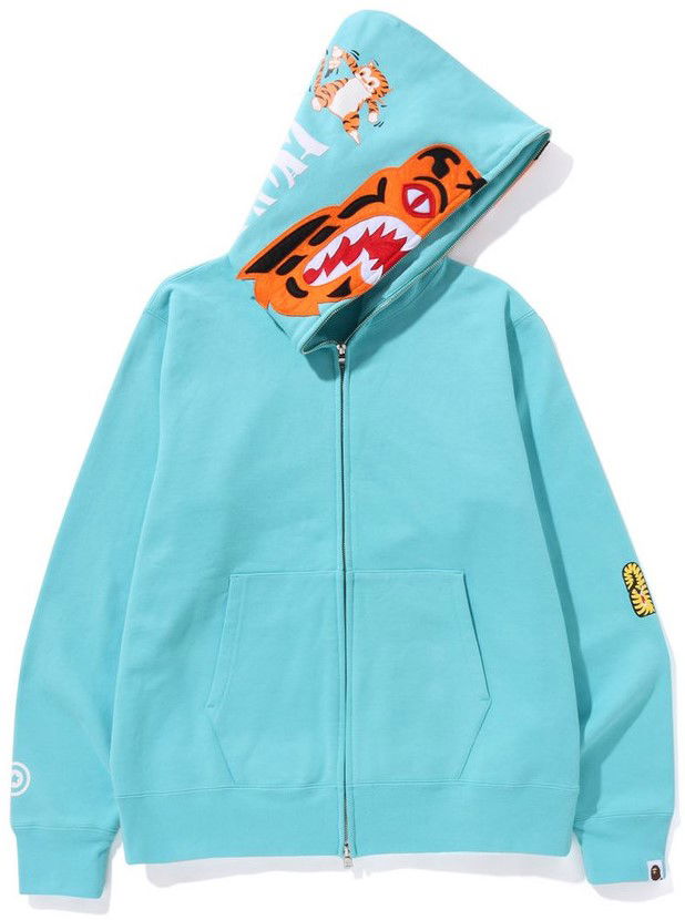 Bape Tiger Full Zip Hoodie Sax