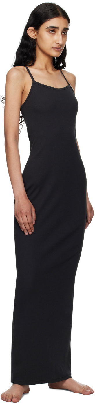 Šaty SKIMS SKIMS Cotton Rib Long Cami Maxi Dress Čierna | DR-MAX-5521W, 3