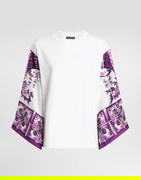 Dolce & Gabbana T-Shirt with Silk Foulard Sleeves