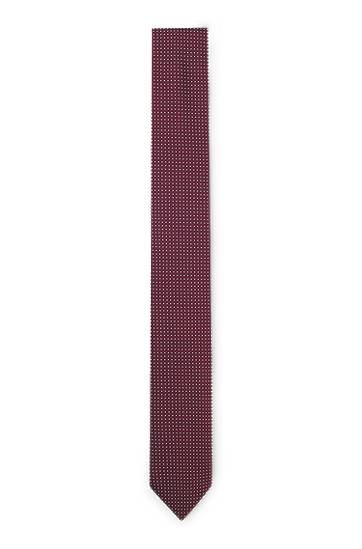 Doplnky BOSS Jacquard Silk-Blend Tie Vínová | 50551721, 0