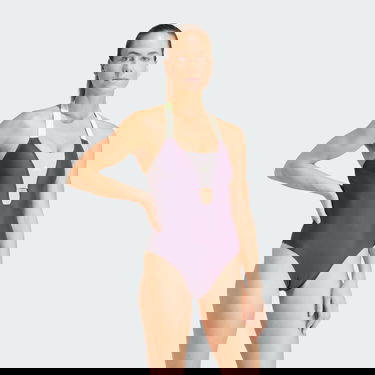 Plavky adidas Performance Sportswear Colorblock Swimsuit Fialová | IQ3952, 3