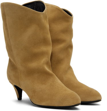 Starostlivosť o obuv BY FAR BY FAR Osage Suede Kitten Heel Boots Béžová | MWFBO067SU002BR046PL, 3