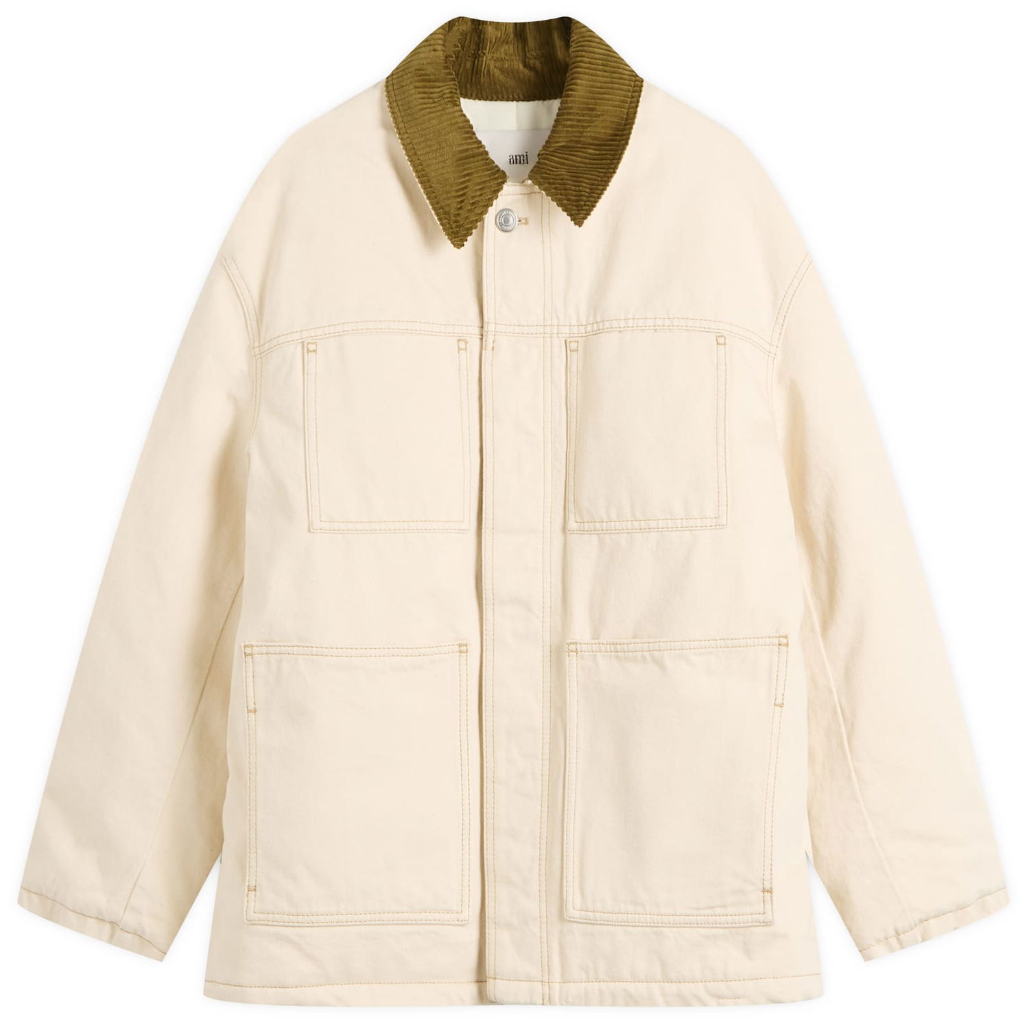 Bunda AMI Cotton Twill Worker Jacket Béžová | H25UJK834-DE0106-150H25, 1
